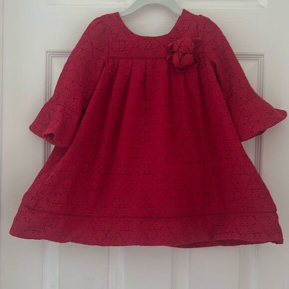 Laura Ashley London girls dress Lace Red size 4 - Picture 3 of 7